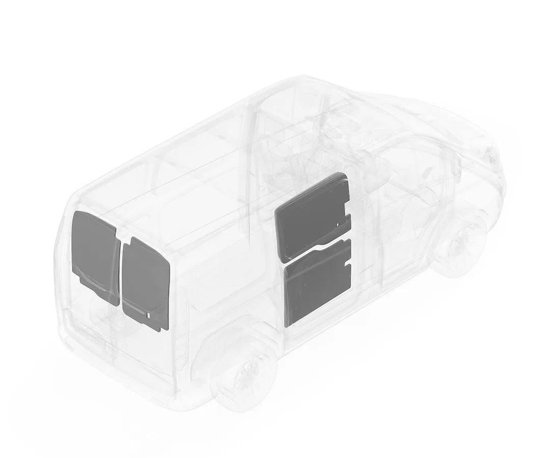 703-114-2613.MR – LEGEND FLEET Van Wall Liner, With Passenger Side Door And Rear Door Panels Gray Polypropylene Outer...